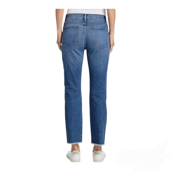 Frame le high straight python print leather patchwork jeans Size 29 - Picture 3 of 11